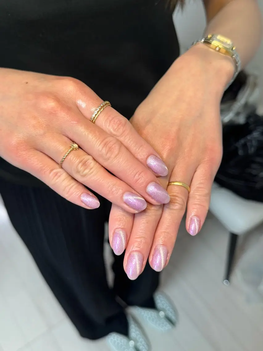 ネイル アートネイル オーロラネイル チークネイル フレンチネイル ガラスフレンチ ハンドネイル 🎀🎀YooLi Nail Salonのネイルデザイン