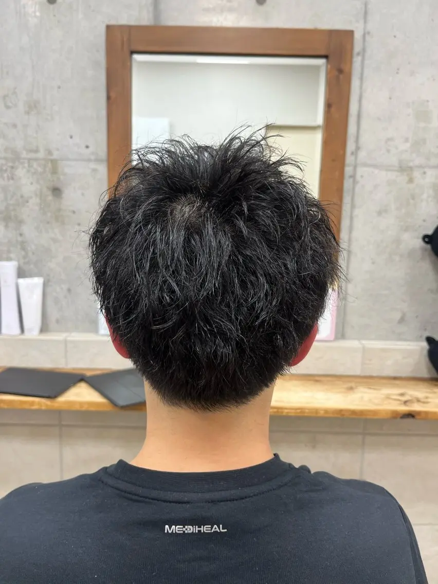 ショート パーマ メンズ カット たなか なおのヘアスタイル