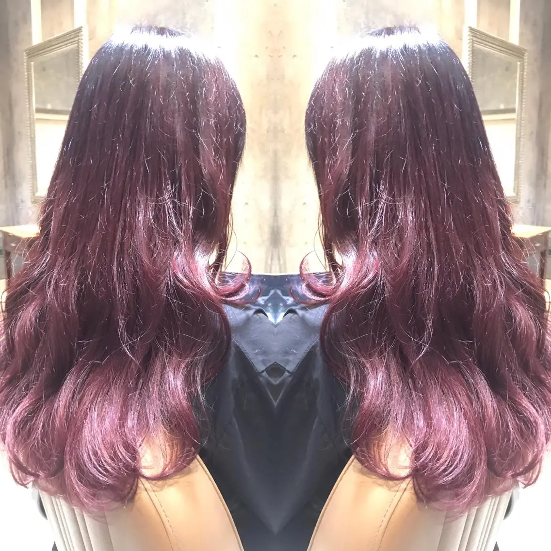 セミロング カラー パーマ ヘアアレンジ メンズ キッズ ネイル マツエク・マツパ ダブルカラー パープルカラー パープル サロンドミルク 原宿のヘアスタイル