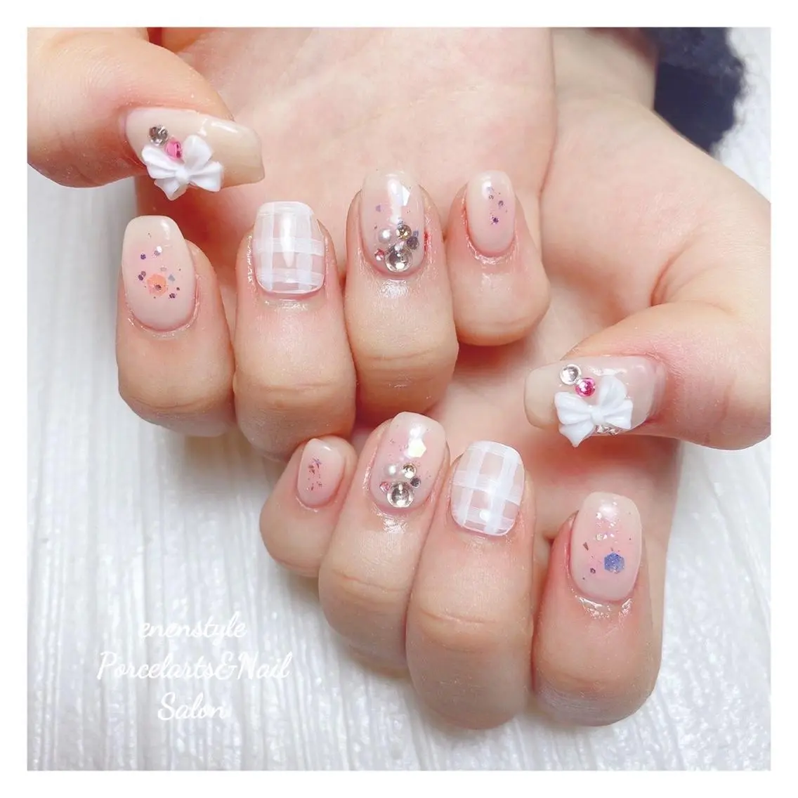 ミディアム ネイル 🐾enen style 🐾のネイルデザイン