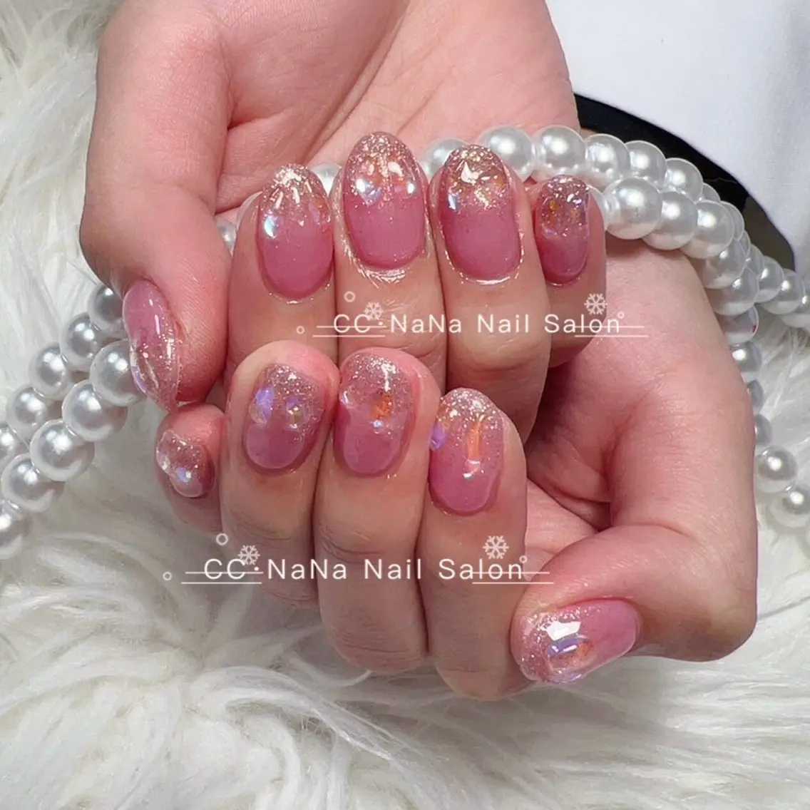 ネイル チークネイル フラッシュネイル ハート キラキラネイル 韓国ネイル ハンドネイル 💎CC・NaNa 韓国風ネイル🌙Cのネイルデザイン