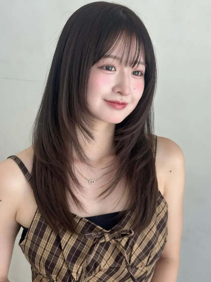 ミディアム 松岡 莉瑚のヘアスタイル