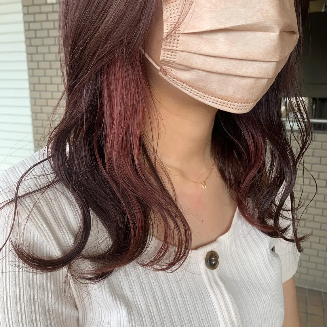 ミディアム カラー ピンクカラー 似合わせカット カット ヘアカラー regalo Acari🍎のヘアスタイル