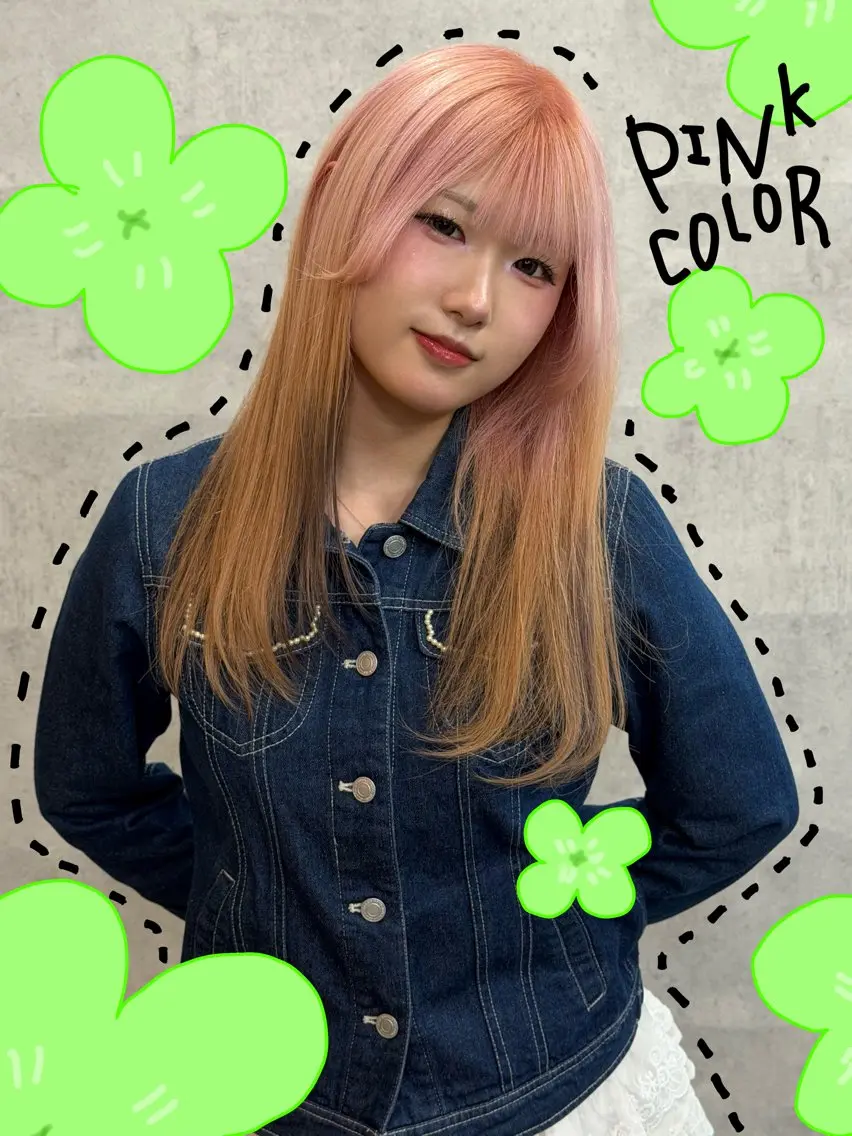セミロング カット ヘアカラー 楠原 透羽のヘアスタイル