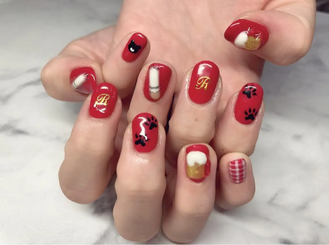 ネイル ジェルネイル パラジェル 夏ネイル Nail&eye Belire 新宿のネイルデザイン