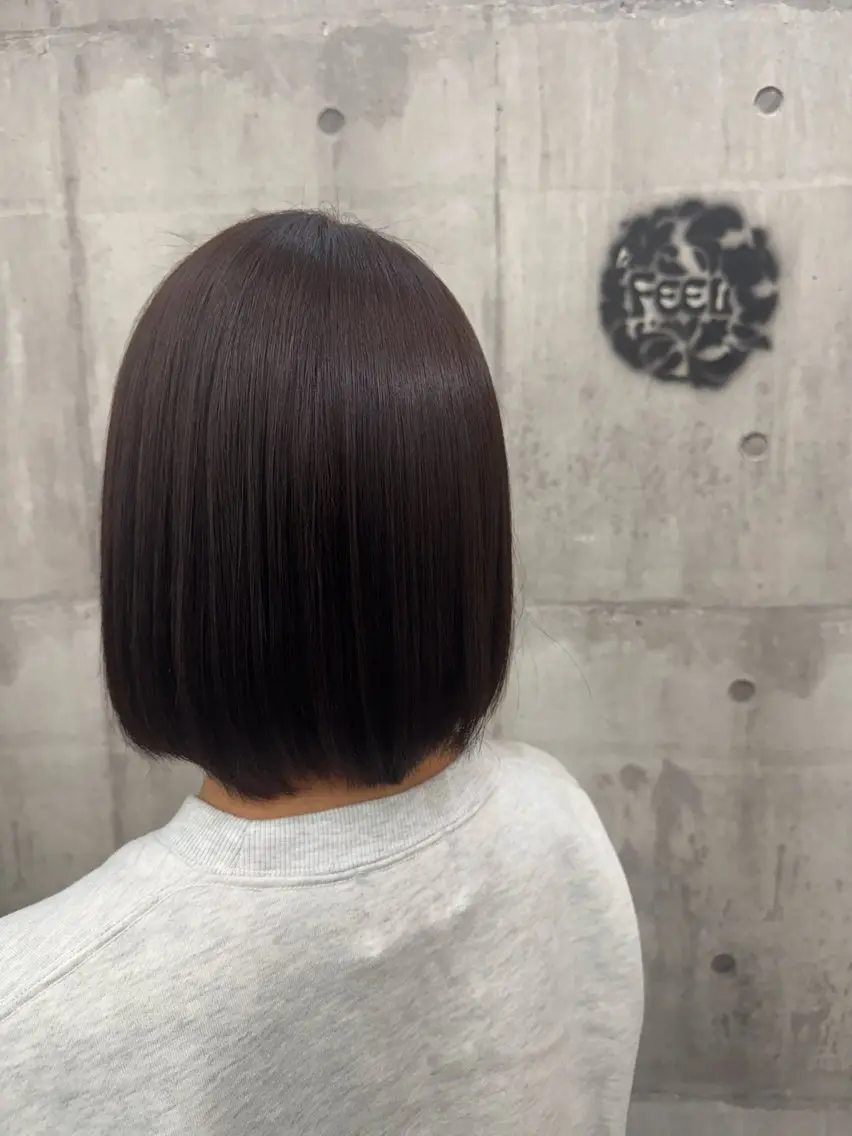 ミディアム ワンレンボブ ミディアムパーマ ボブ lua店 Yugo(河野有吾)のヘアスタイル