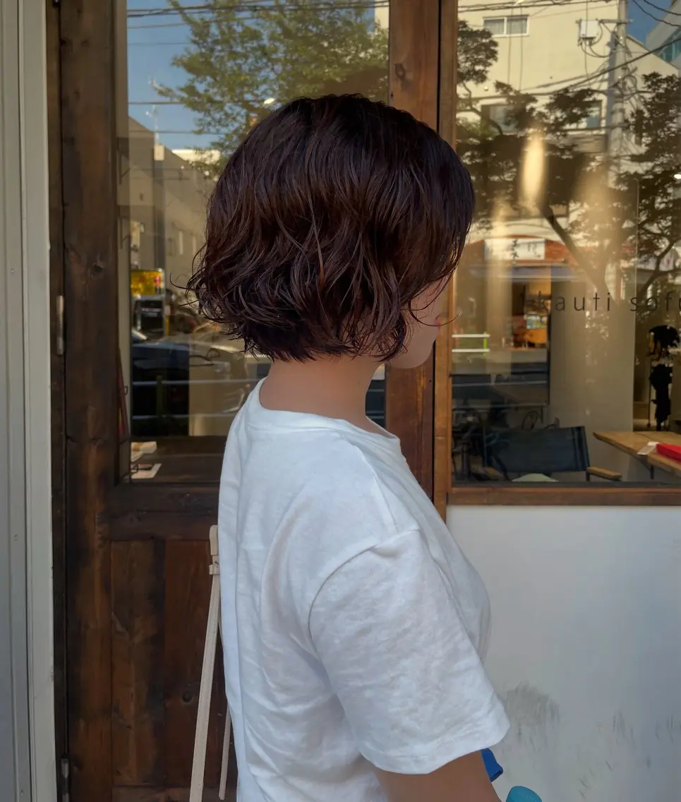 ショート パーマ ボブ 本間 かえでのヘアスタイル