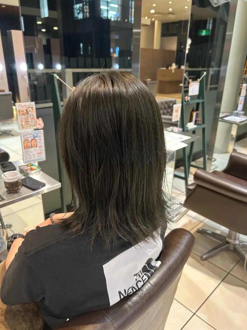 セミロング カラー ヘアアレンジ カワノケイト カラーモデル募集中のヘアスタイル