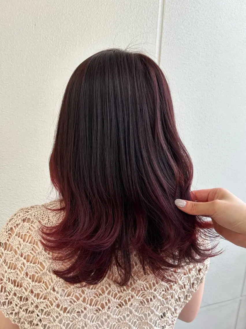 ミディアム カラー グラデーションカラー ピンクカラー 《暖色/韓国hair 》🇰🇷桑原ユキネのヘアスタイル