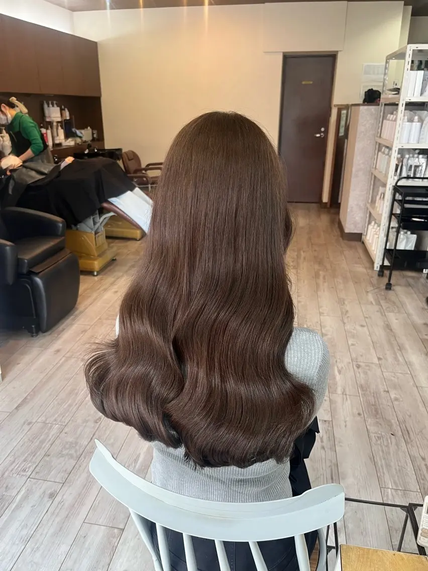 ロング カラー ベージュカラー ブリーチ ブリーチなしカラー カット ヘアカラー トリートメント 村田梨乃/ minim hairのヘアスタイル