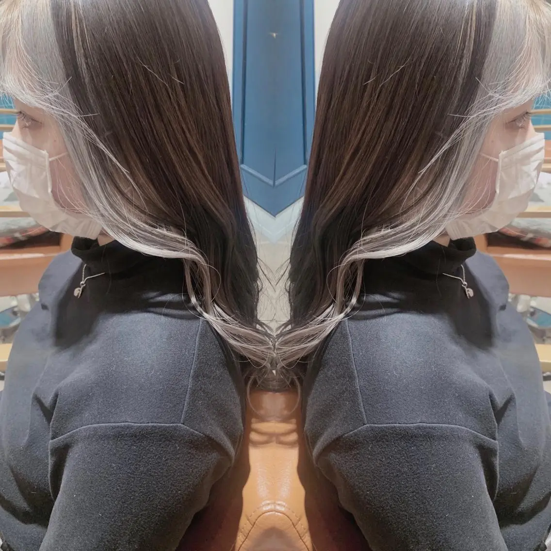 ロング カラー ミストバング  フェイスフレーミング 韓国🇰🇷 ✂︎hair 内田愛のヘアスタイル