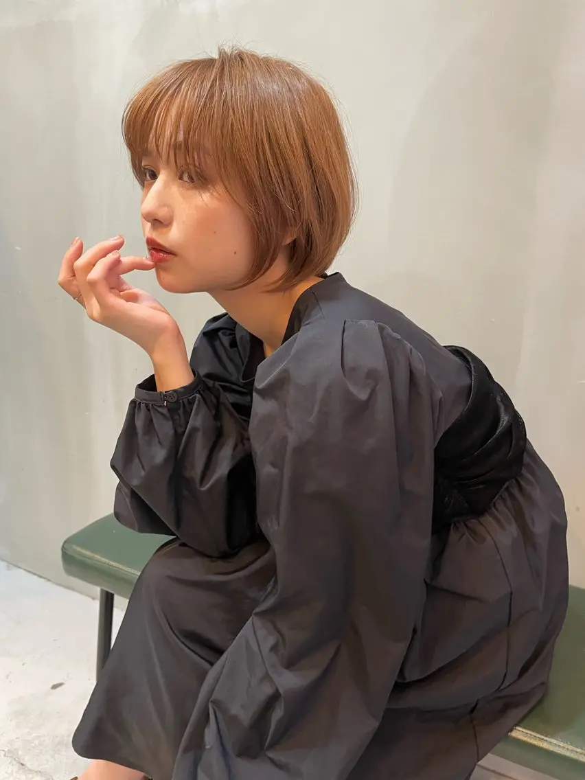 ショート カラー カット ヘアカラー トリートメント ショート/ボブ/ 心斎橋/宮脇美奈のヘアスタイル
