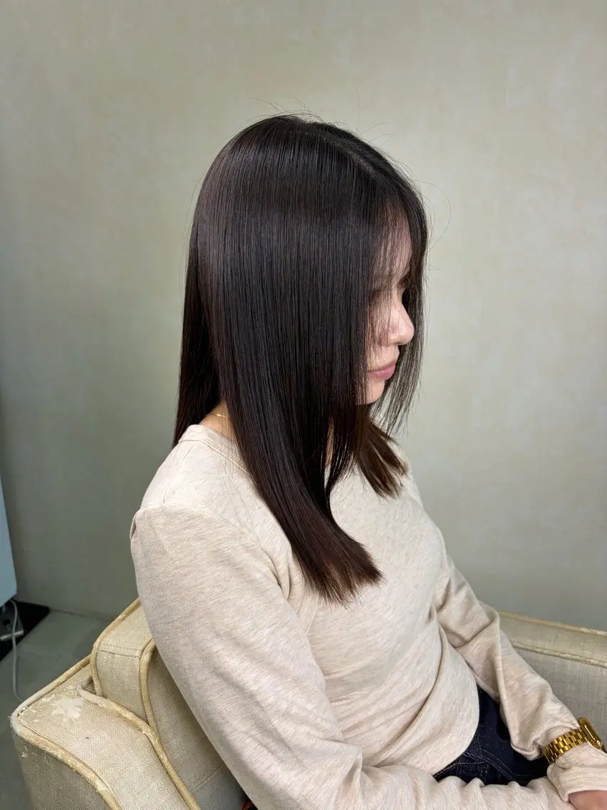 ロング 髪質改善 トリートメント 縮毛矯正 中谷 流輝のヘアスタイル
