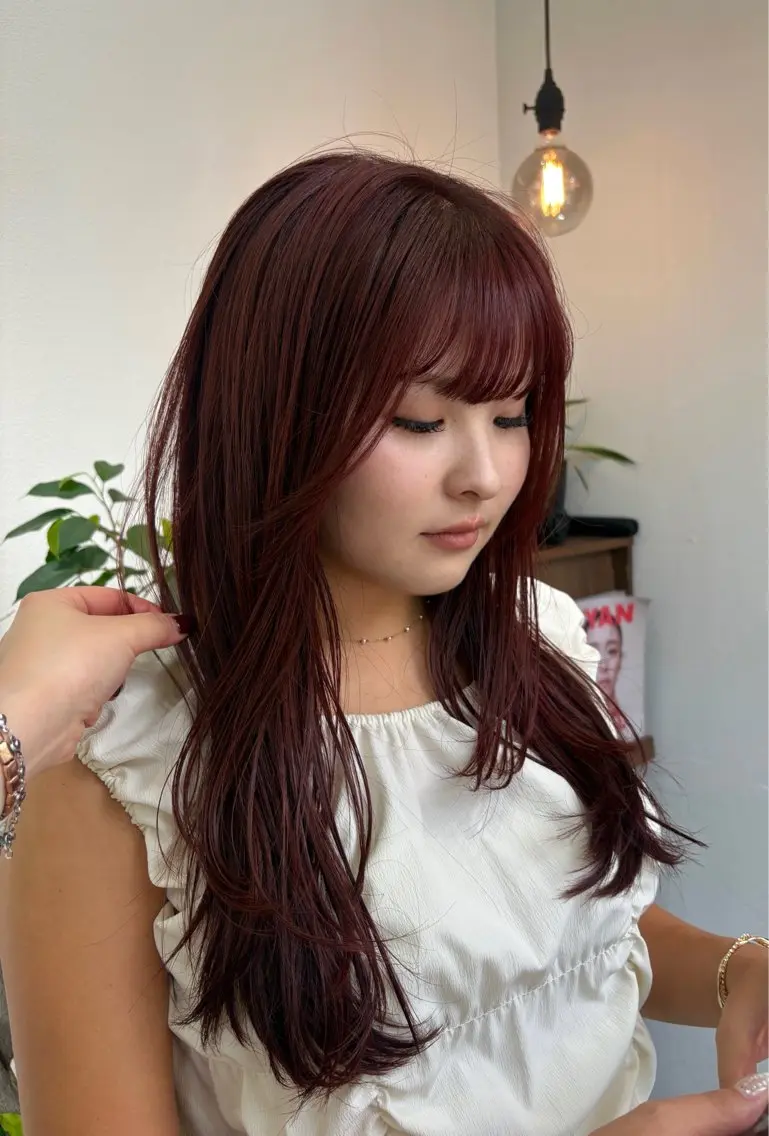 ロング カット ヘアカラー トリートメント レイヤーカット🎀 NANAHAのヘアスタイル