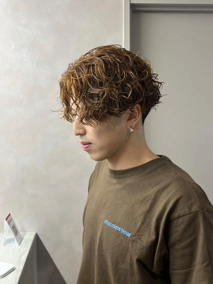 🇺🇸サーフカール🇺🇸(カット+カラー+ケアパーマ)の写真