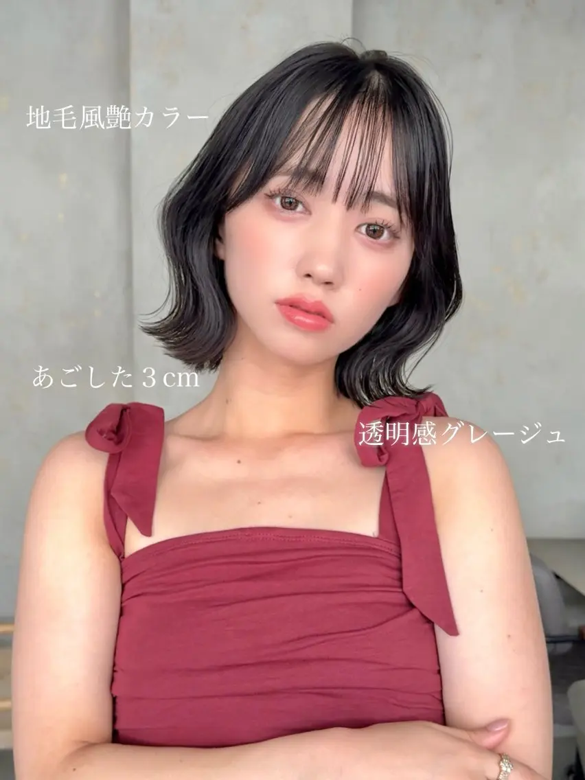 ショート カラー カット ヘアカラー トリートメント 莉乃/縮毛矯正/髪質 改善/艶カラーのヘアスタイル