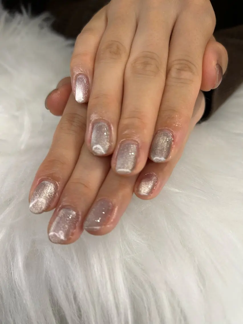 ネイル 氷ネイル・うるうるネイル マグネットネイル マグネットワンカラー ワンカラーネイル Amys nail エミのネイルデザイン