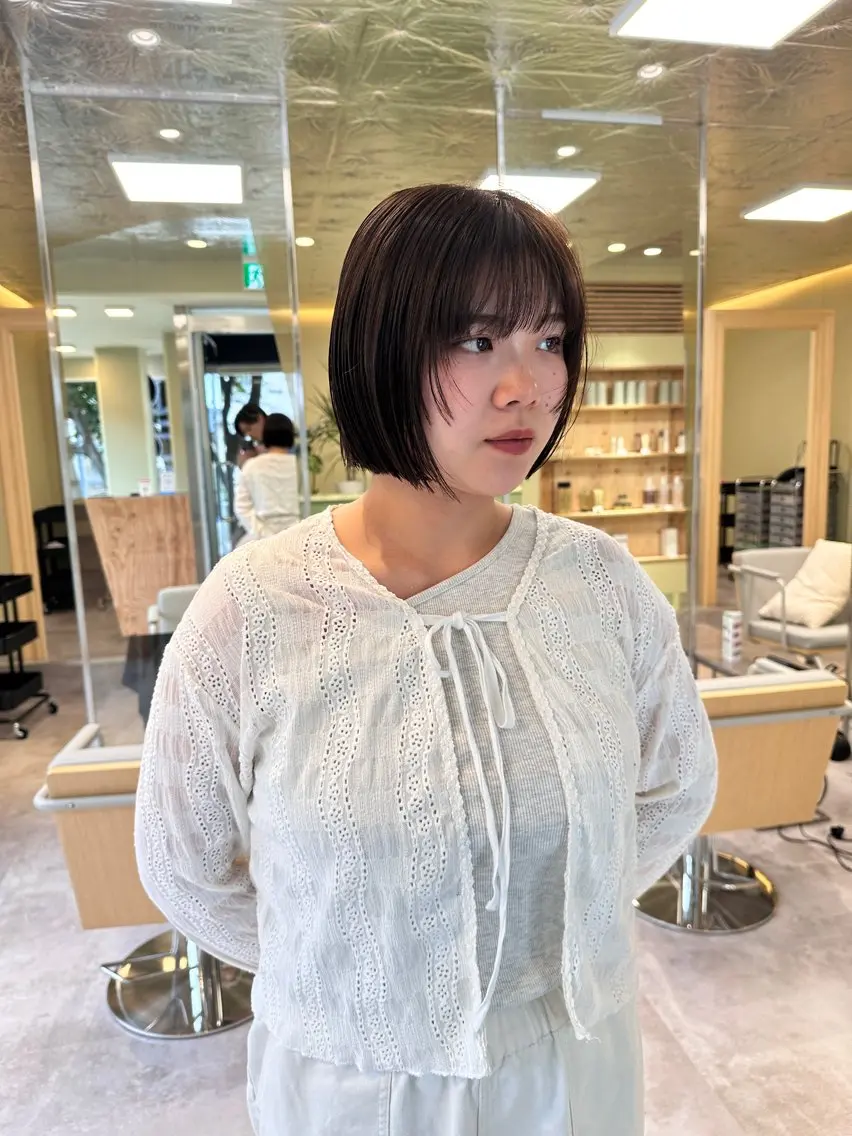 ショート カット ヘアカラー ボブ/ぱつっとボブ/ 谷口 海星のヘアスタイル