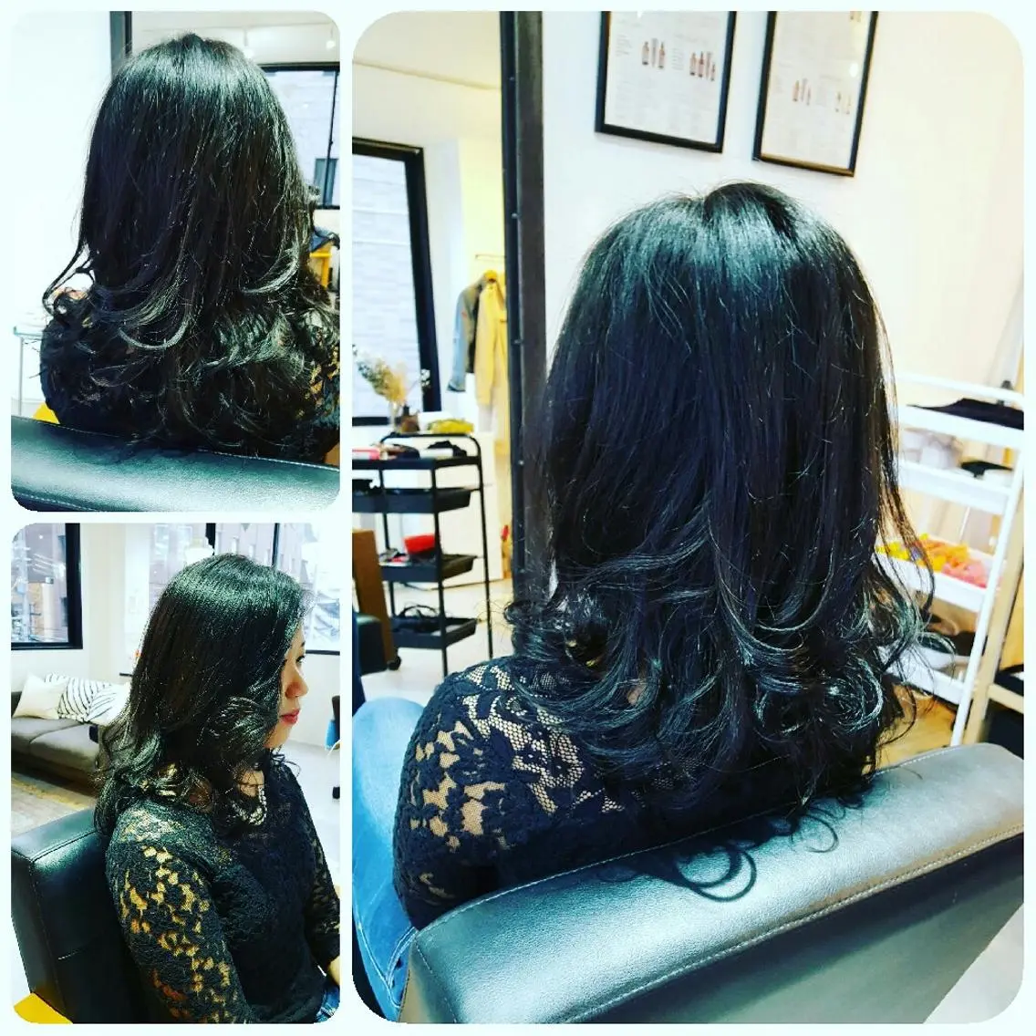 ロング カラー 黒髪 spa hair ark 富井直美のヘアスタイル