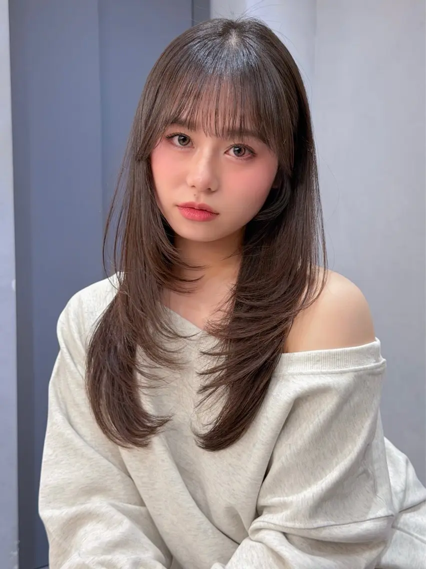 セミロング レイヤーカット Unami/渋谷 TSUKIのヘアスタイル