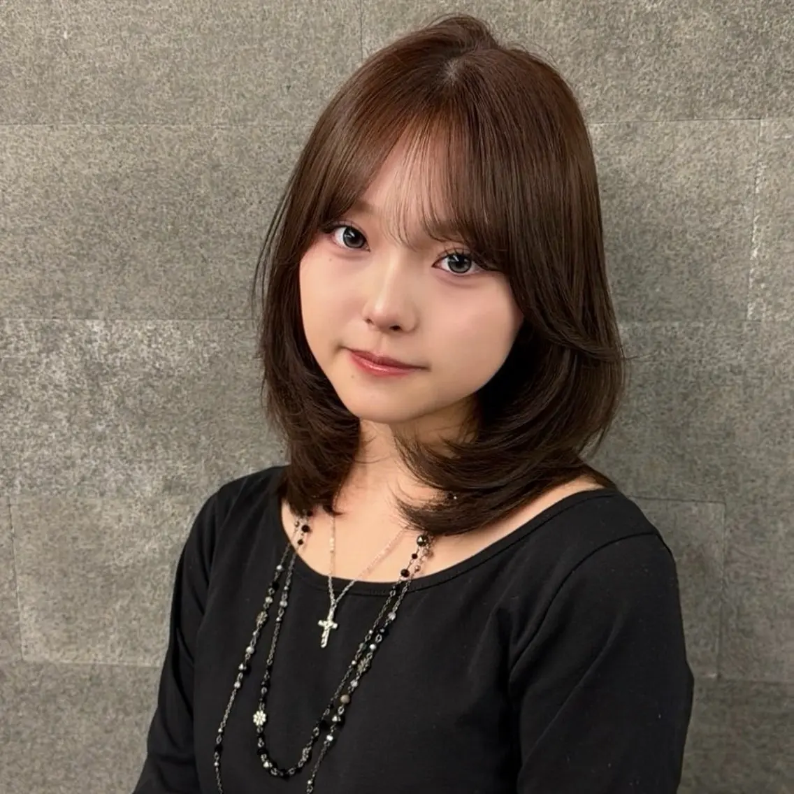 ミディアム カラー ブラウンカラー 髪質改善 レイヤーカット トリートメント 透明感カラー🤍/ 韓国ヘア🎀めいのヘアスタイル