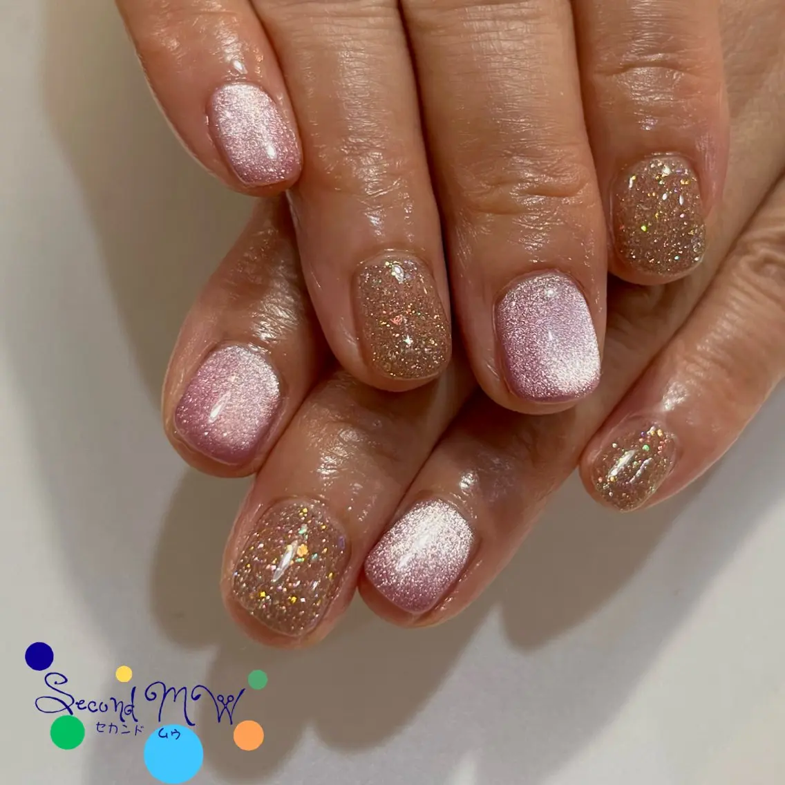 ネイル フラッシュネイル マグネットネイル ワンカラーネイル ハンドネイル SecondMW _nail 　川連のネイルデザイン