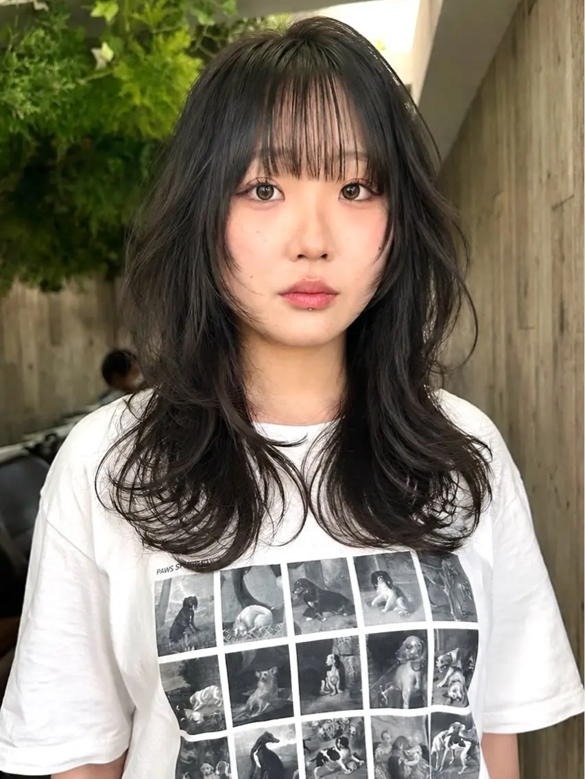 セミロング カット トリートメント 艶カラー/フェイス レイヤー/たむのヘアスタイル
