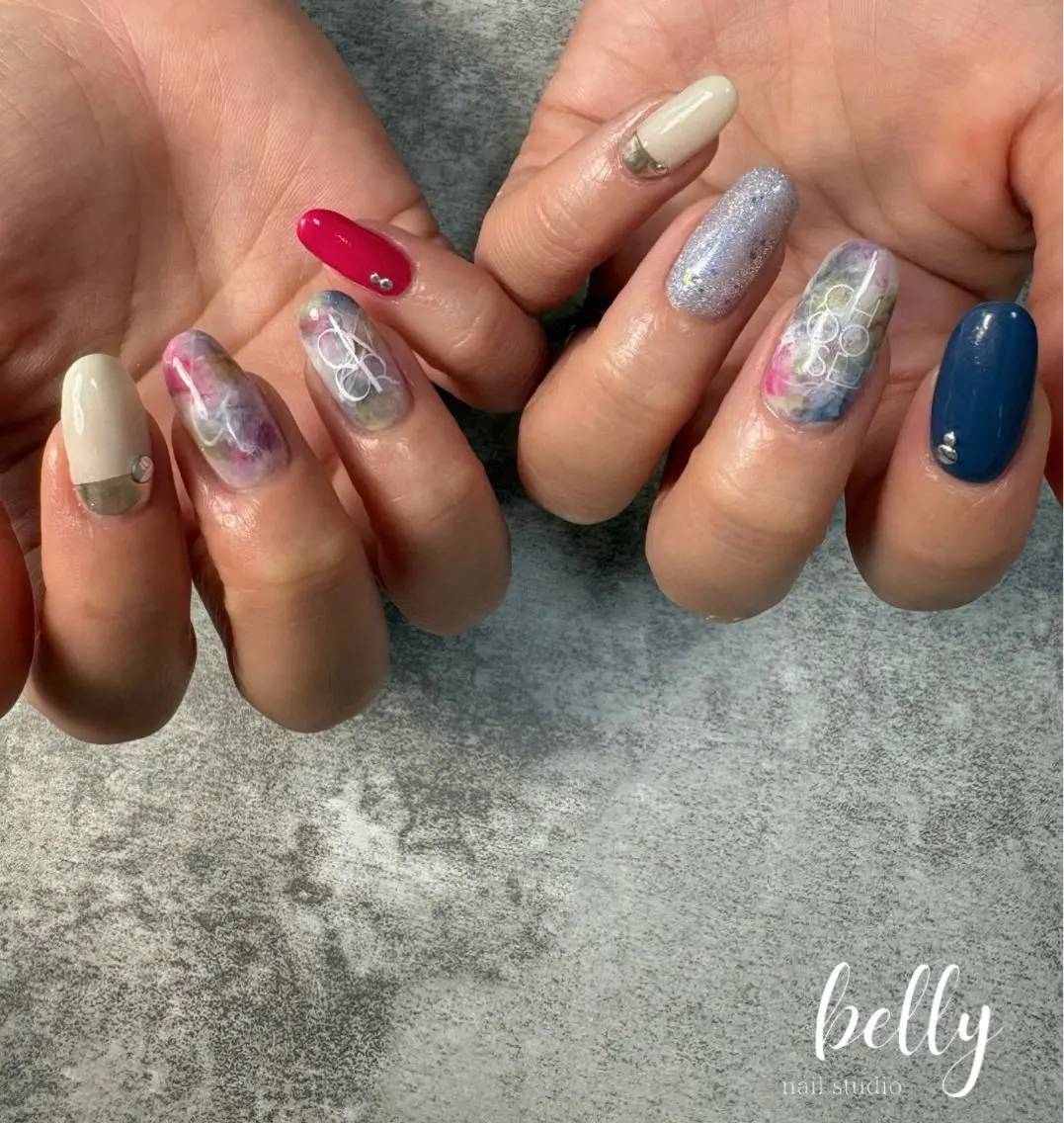 ネイル belly nail 広島市𖤐˒˒のネイルデザイン
