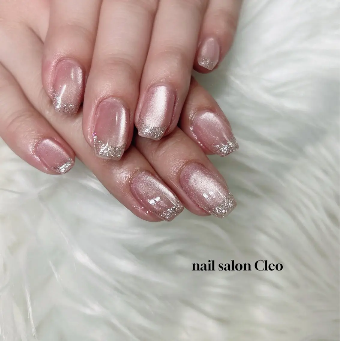 ネイル フラッシュネイル フレンチネイル ジェルネイル キラキラネイル マグネットネイル Cleo クレオのネイルデザイン