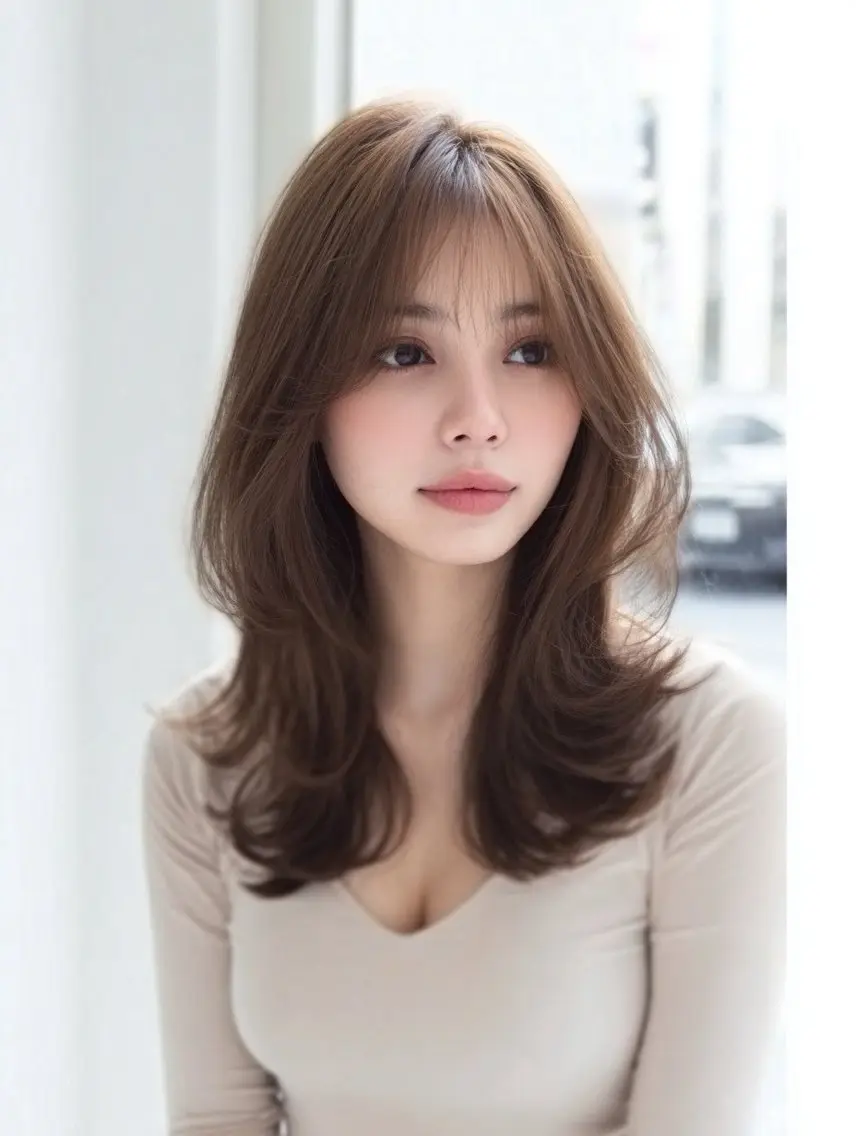 ロング カラー ヘアカラー 🍒モテ暖色カラー × うる艶✧ ゆなのヘアスタイル