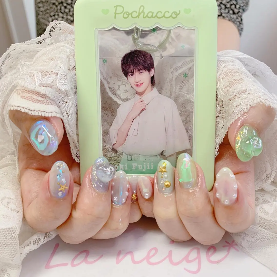 ネイル ハート ハンドネイル La neige* yuki 🐩🌙のネイルデザイン