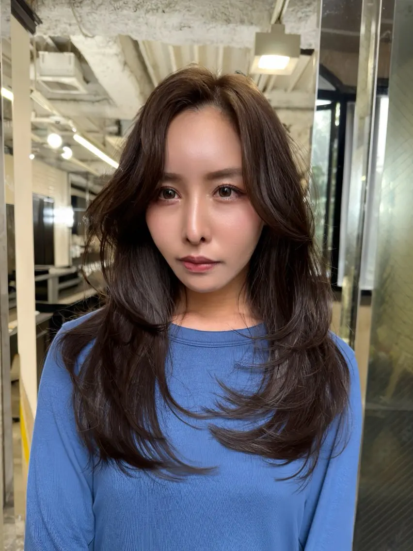ロング カラー ベージュカラー ブリーチ ブラウンカラー ブリーチなしカラー レイヤーカット ヘアカラー トリートメント 🇺🇸海外レイヤー /カラーGOのヘアスタイル