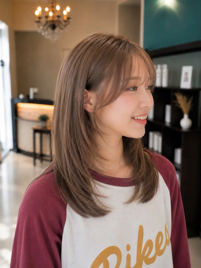 ミディアム カラー ベージュカラー ブラウンカラー 透明感カラー ヘアカラー 透明感カラー/ début/ゆうとのヘアスタイル