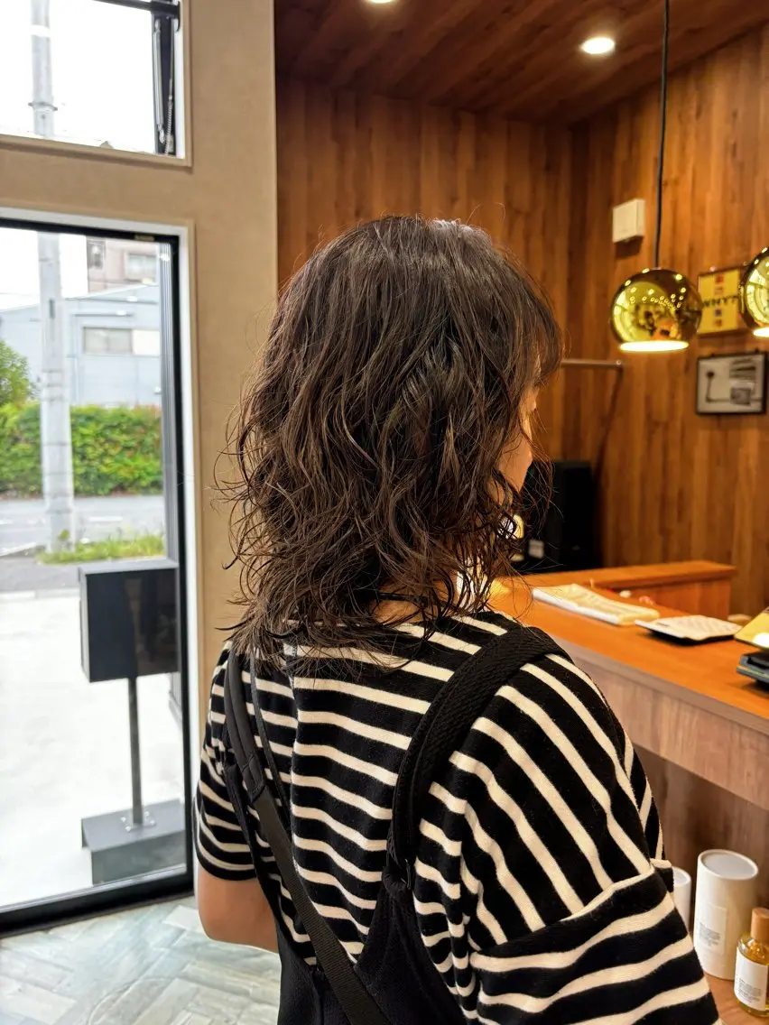 ミディアム ミディアムパーマ nono 🎀のヘアスタイル