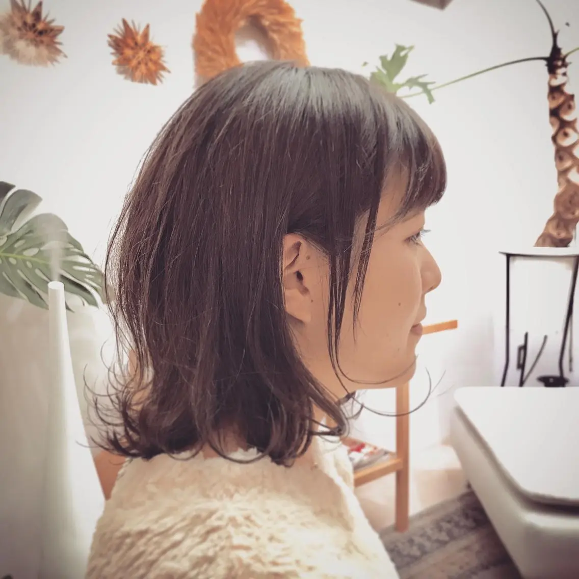 ミディアム カラー カット ヘアカラー トリートメント 平田 健一のヘアスタイル
