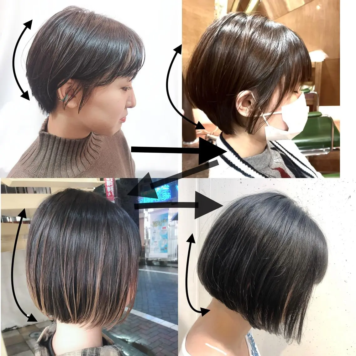 ショート ボブ/縮毛/レイヤー モトナリのヘアスタイル