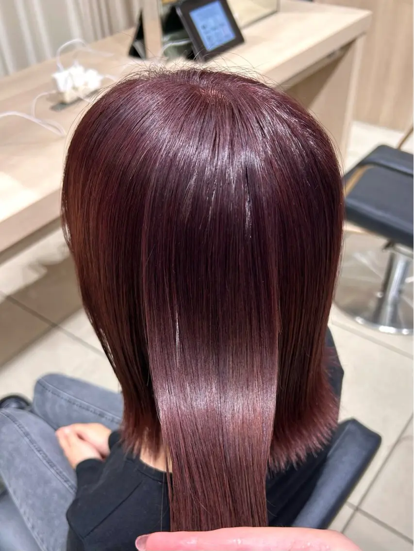 ミディアム カラー 【🎀推しカラー × 艶髪】小池 雪奈のヘアスタイル