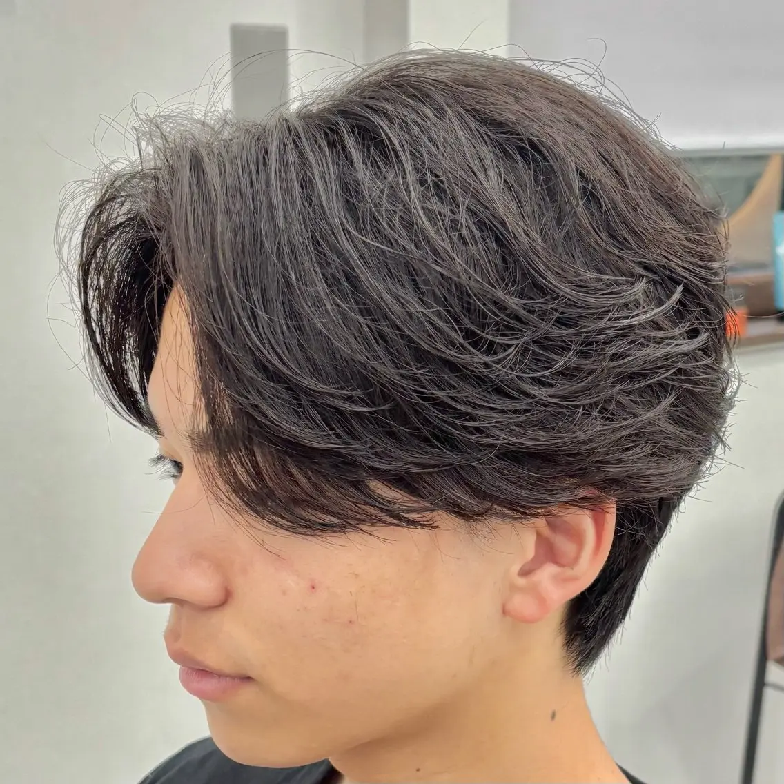パーマ メンズ センターパート ニュアンスパーマ カット パーマ SOYON船橋店 西澤元気のヘアスタイル