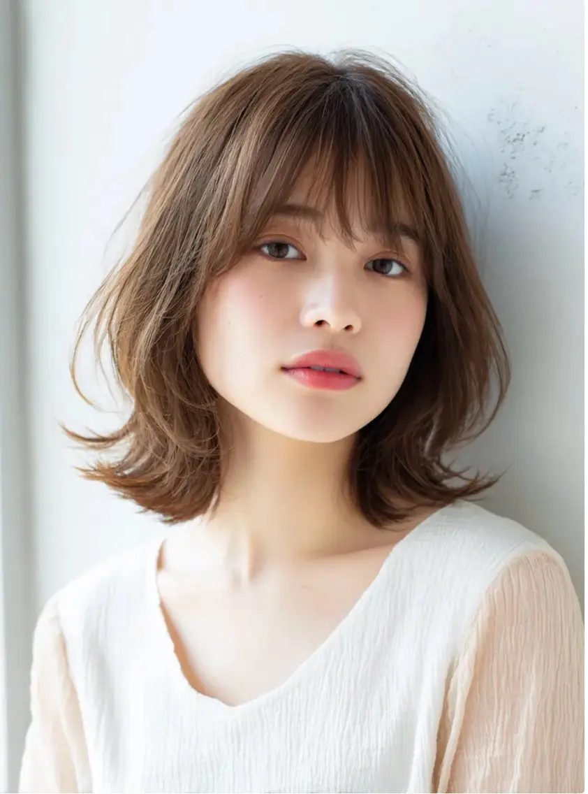 ミディアム カラー 北川大輔🌟 小顔レイヤーカットのヘアスタイル