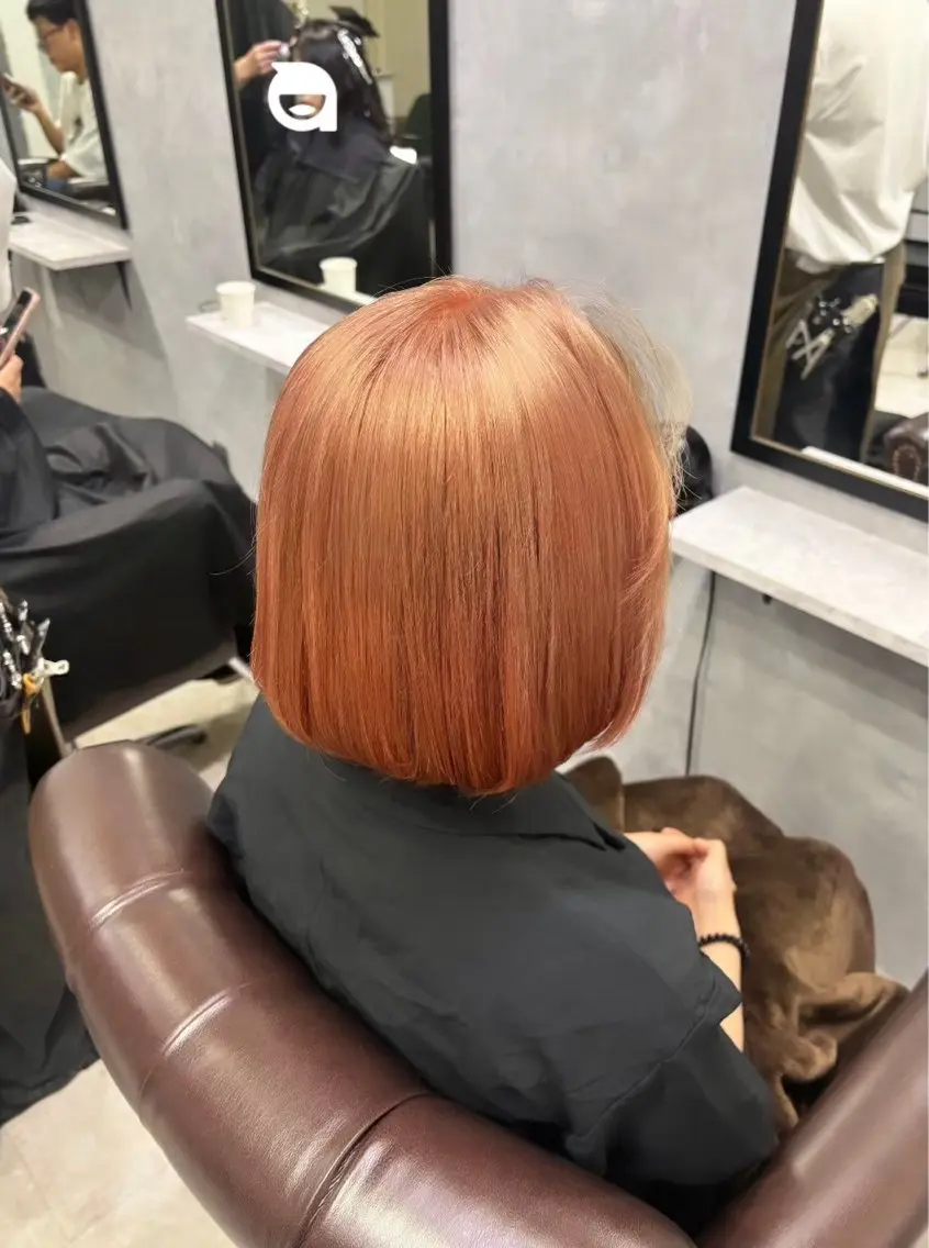 ショート カラー オレンジ ヘアカラー ハイトーン/🫧 トレンドカラー/あやのヘアスタイル