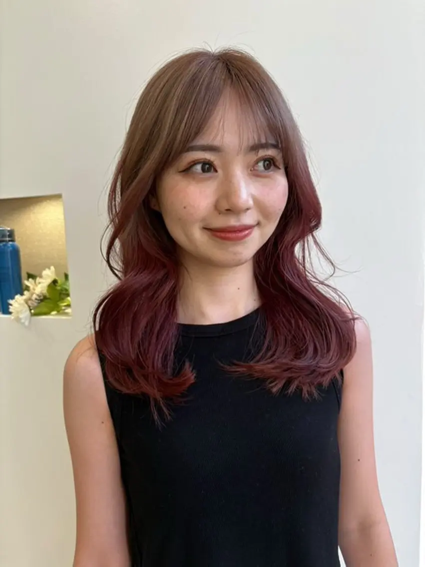 カラー ベージュカラー ダブルカラー グラデーションカラー ピンクカラー 🌟カットモデル募集 ！酒井亜美のヘアスタイル