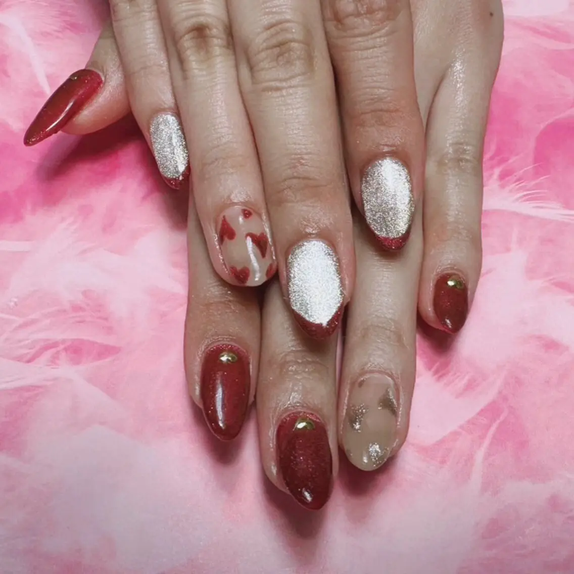 セミロング ハンドネイル hs nail salonのネイルデザイン