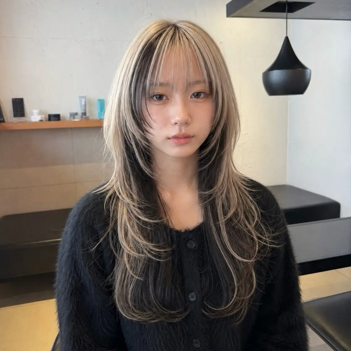 ロング カット ウルフカット/ ブリーチ/長山遼太郎のヘアスタイル