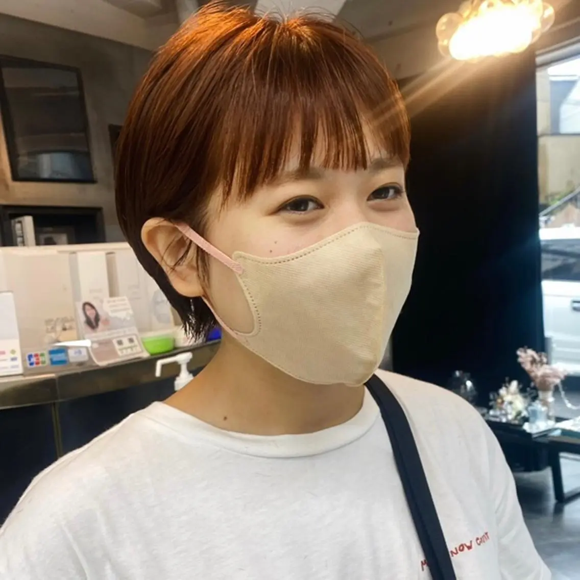 ショート カラー ショートボブ オレンジ ボブ ショートヘア 大石 沙季のヘアスタイル