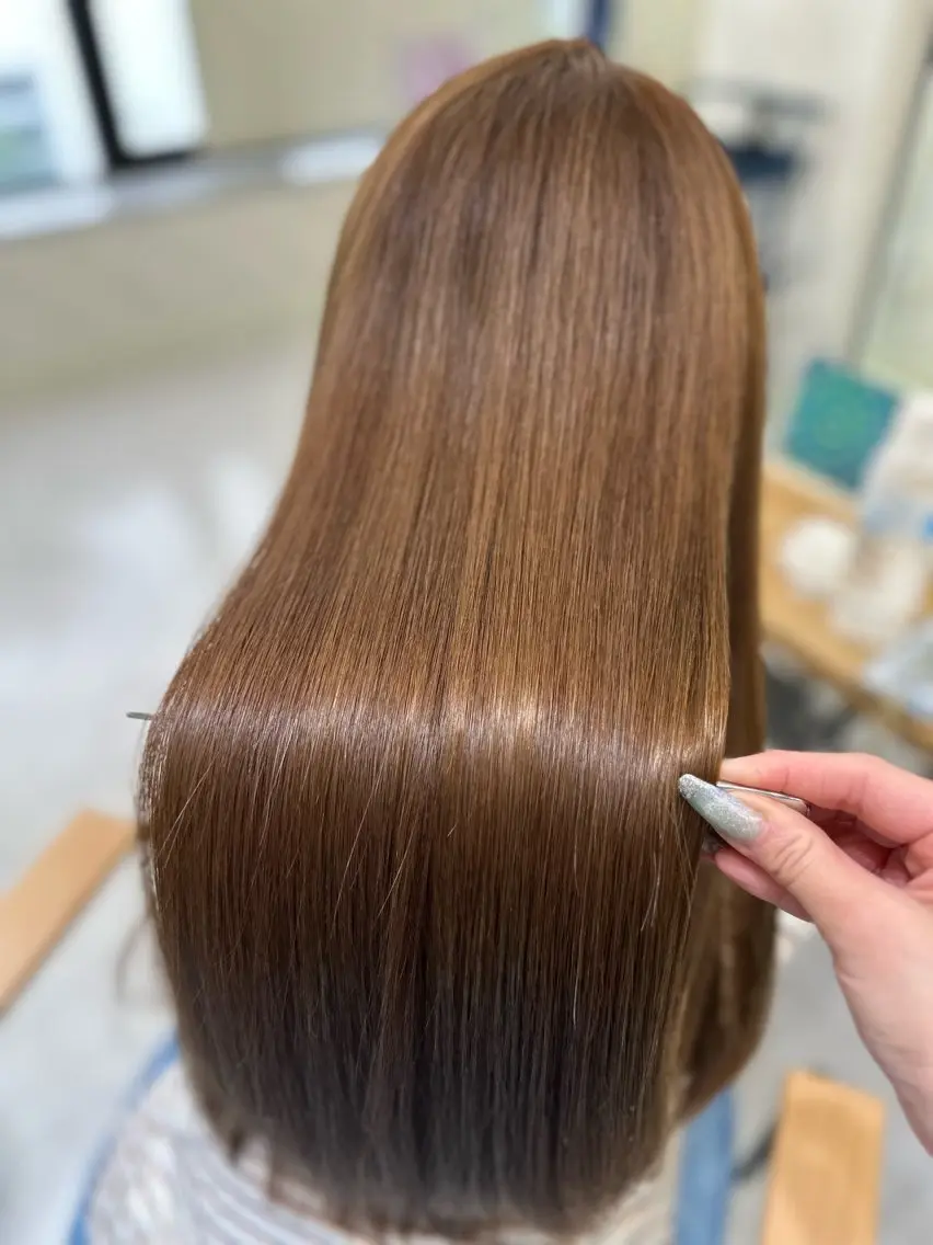 ロング カラー 髪質改善🩵縮毛矯正 代々木/木下のヘアスタイル