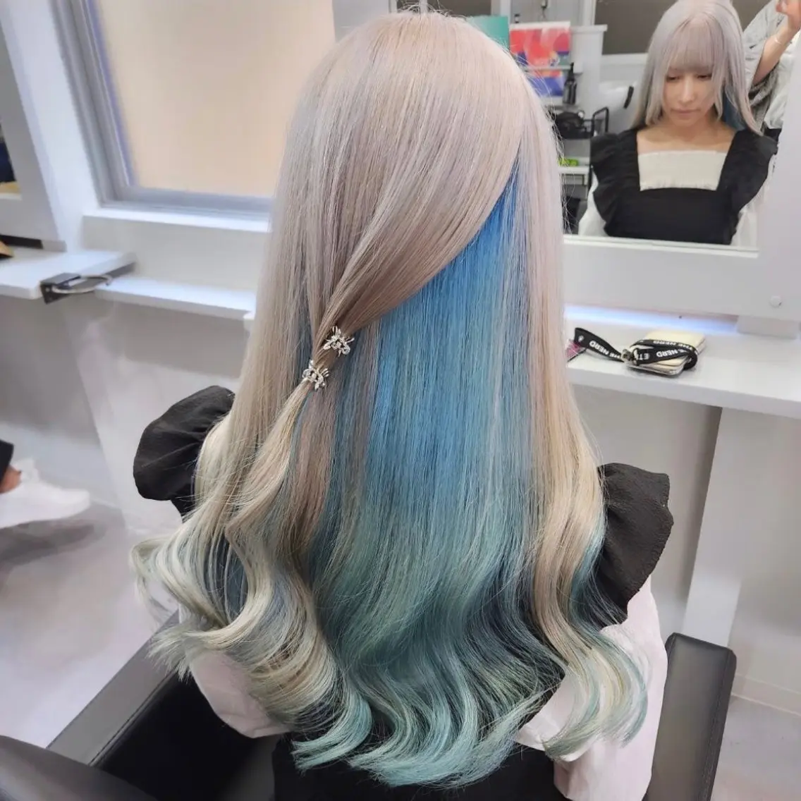 カラー ベージュカラー ブリーチ ダブルカラー グレージュ ハイトーンカラー 大阪ケアブリーチ/ ミルクティーベージュのヘアスタイル