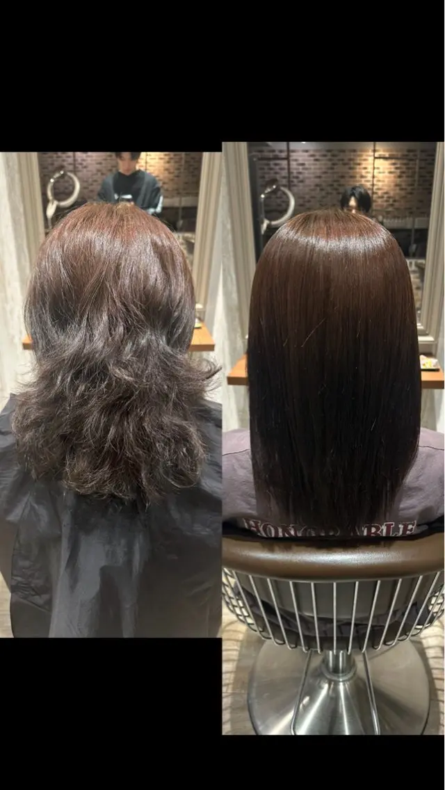 ロング カラー パーマ カット 縮毛矯正 SHUMA 限定メニュー有りのヘアスタイル
