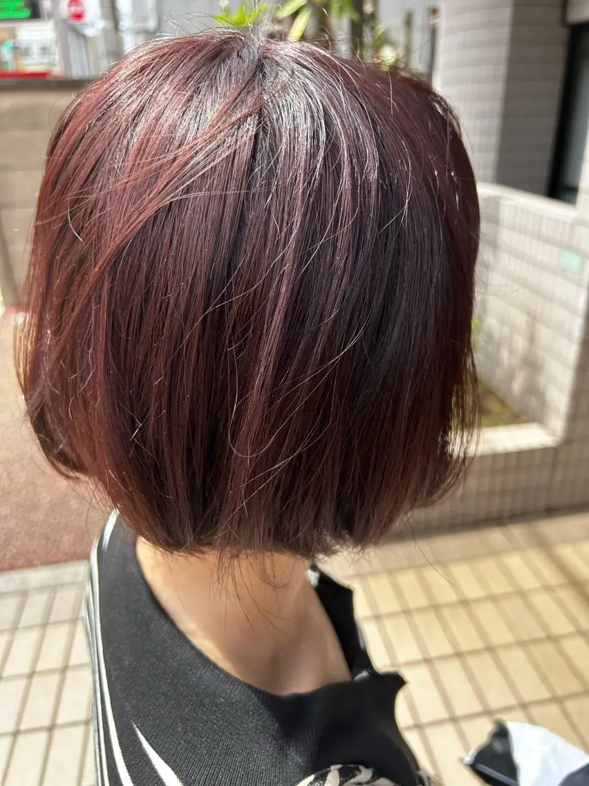 ショート カラー レッドカラー 髪質改善 舘山 みらいのヘアスタイル