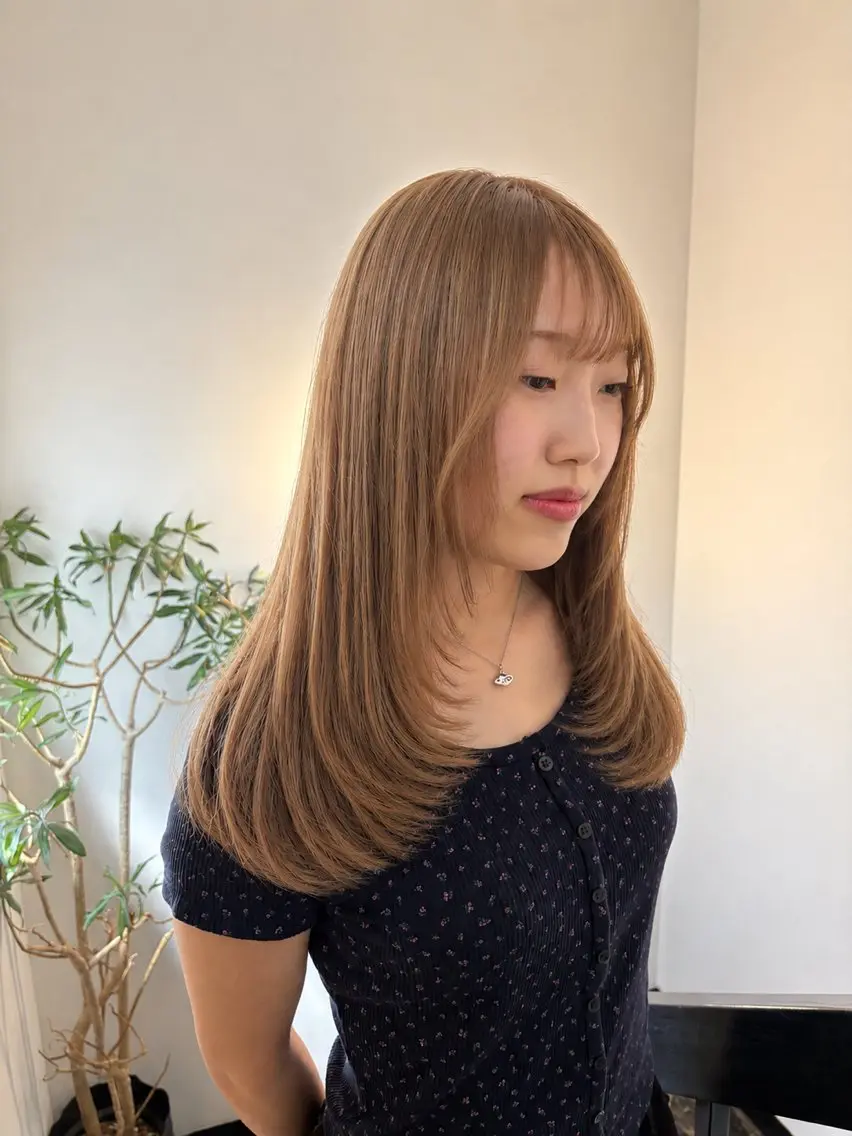 セミロング カラー aya. 下関のヘアスタイル