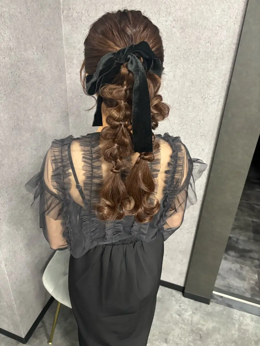 ロング ヘアアレンジ ヘアセット 森岡 紗羽のヘアスタイル
